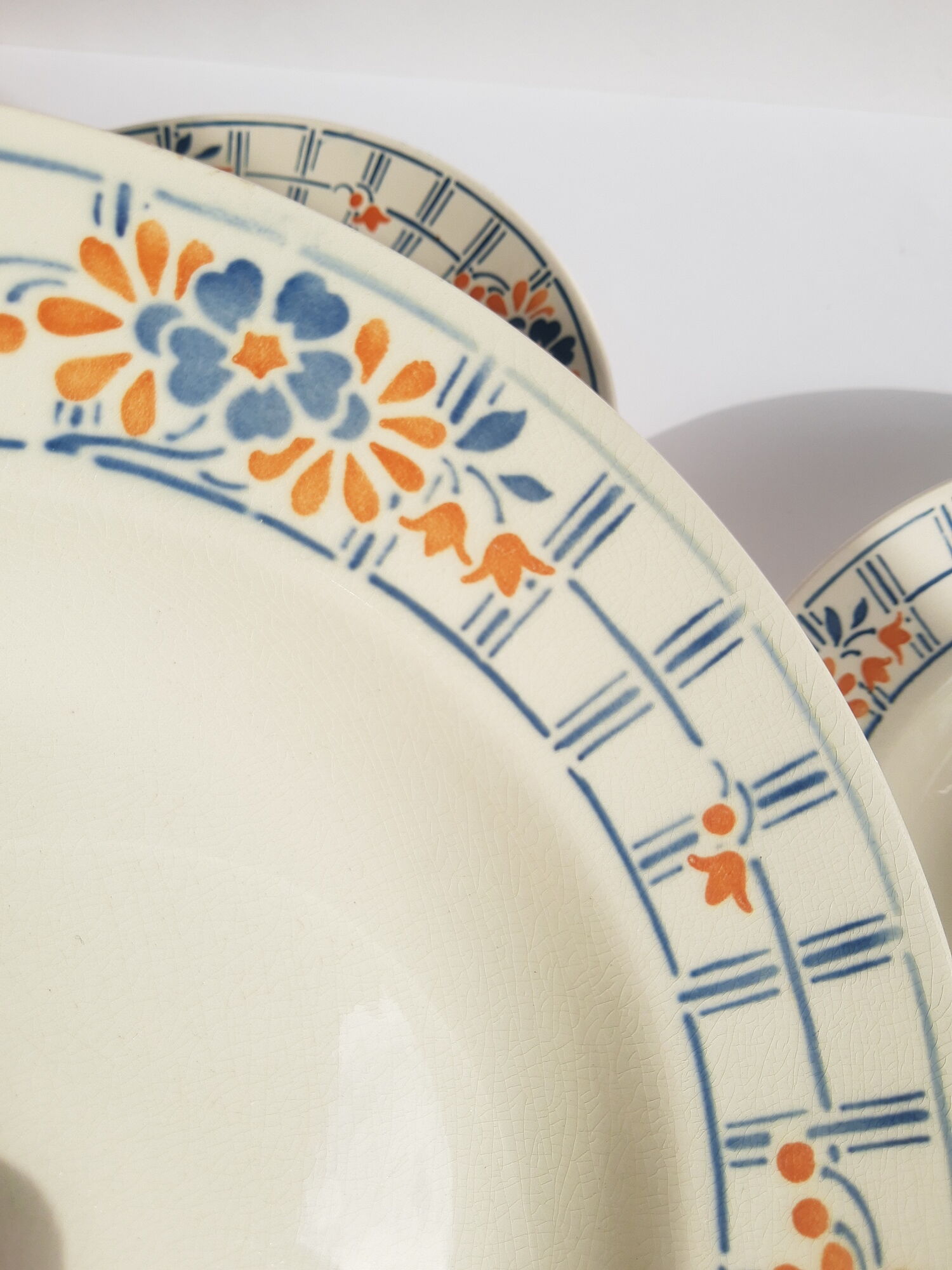 Set of 6 hollow plates Badonvillers chavillé vintage