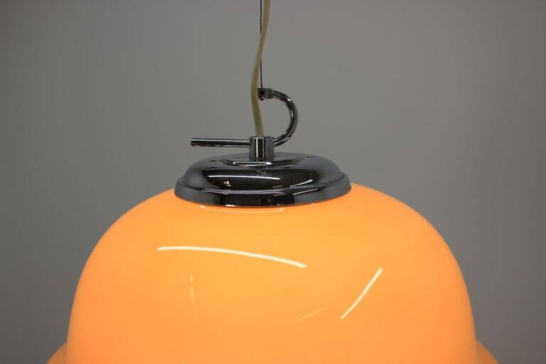 Midcentury Design Glass Pendant, 1980s