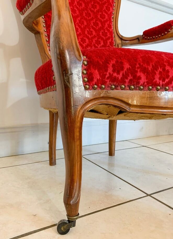 Louis XV Style Cabriolet armchair, circa 1850