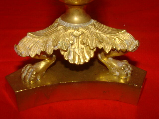Bronze and brass candlestick, "Restoration" style, electrified as a lamp base.
