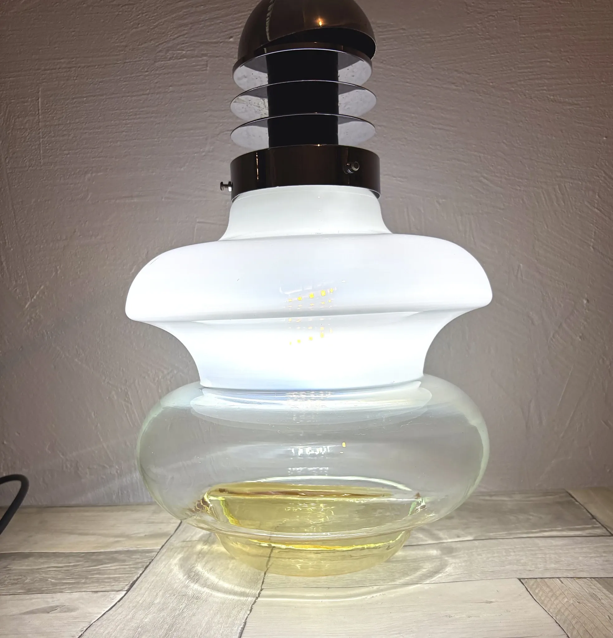 Very large vintage Italian Space Age pendant light.
