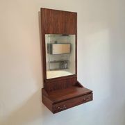 Vintage 1970s Scandinavian shelf mirror in rosewood