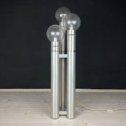 Brushed aluminium floor lamp, Italy, 1970s