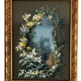 Augustus Bertrix. Pair of gouaches framed under glass dated 1854