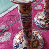 Set of 2 Gien earthenware candlesticks