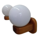 Pair of Scandinavian pine and opaline wall lights, 1980