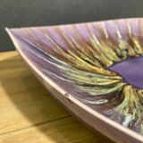 Large stylized vintage dish, Vallauris earthenware cut signed