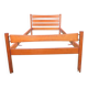 single bed in blond oak from the 50s and 60s