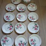 12 antique flat plates + HBCM soup tureen