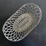 Silver woven metal basket