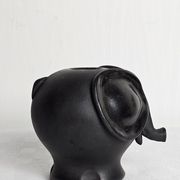 Stylised ceramic elephant candlestick signed vintage