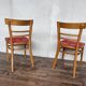 Pair of chairs in light wood and vintage red fabric 1960