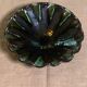 Vintage green and black glazed ceramic fruit cup