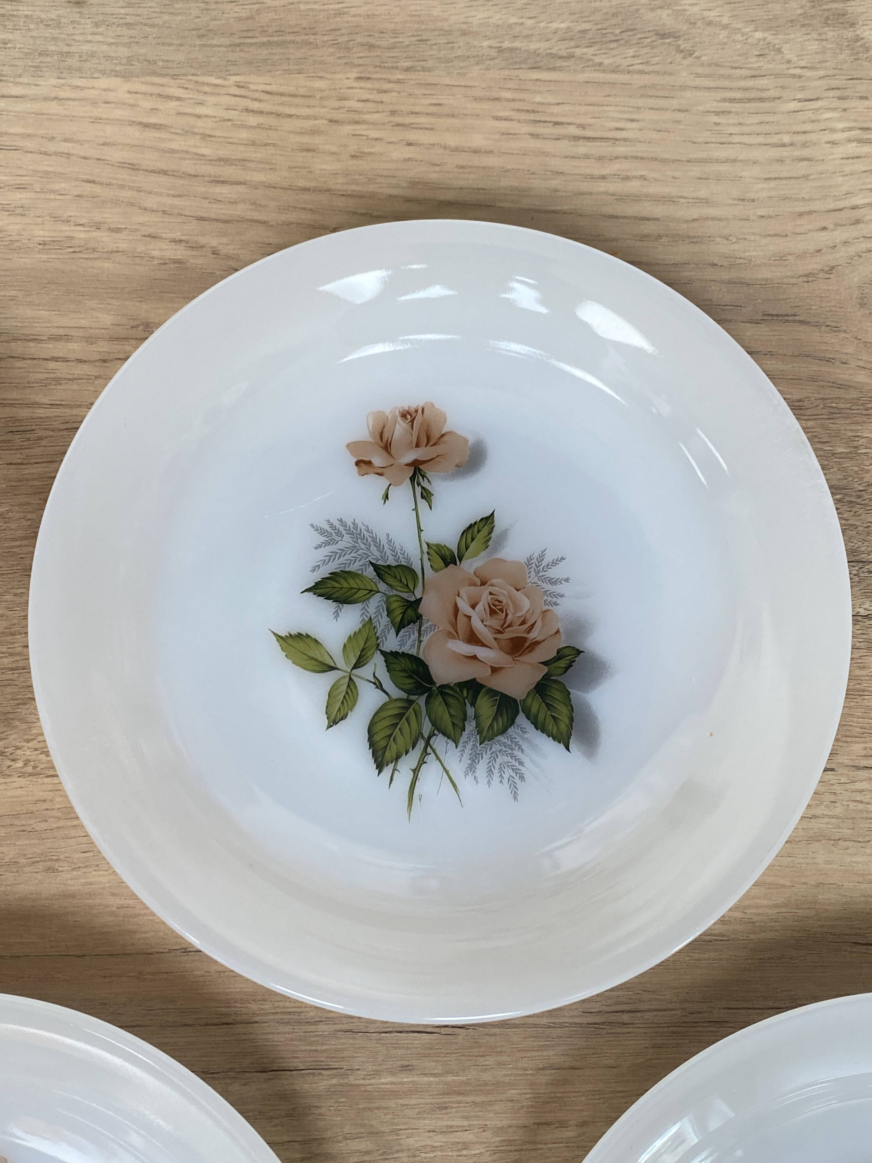 Set de 6 assiettes creuses Arcopal Rose de France
