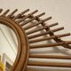 Vintage guitar-shaped rattan mirror