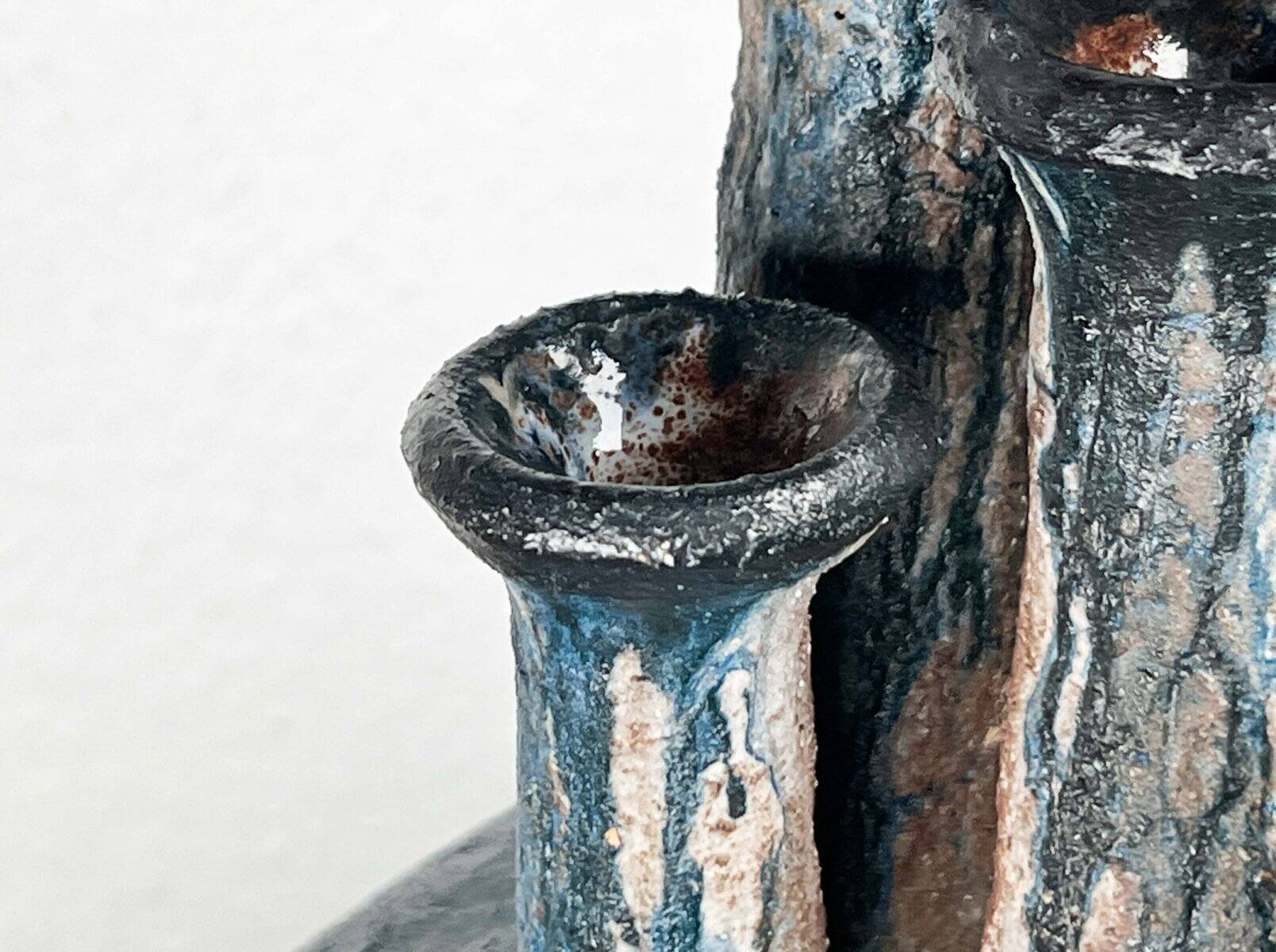 Large Fireplace Vase Studio in Brutalist Mid-Century Ceramic by Gerhard Liebenthron, 1974