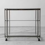 Carrello in metallo con ripiani in vetro anni ’60 vintage modernariato