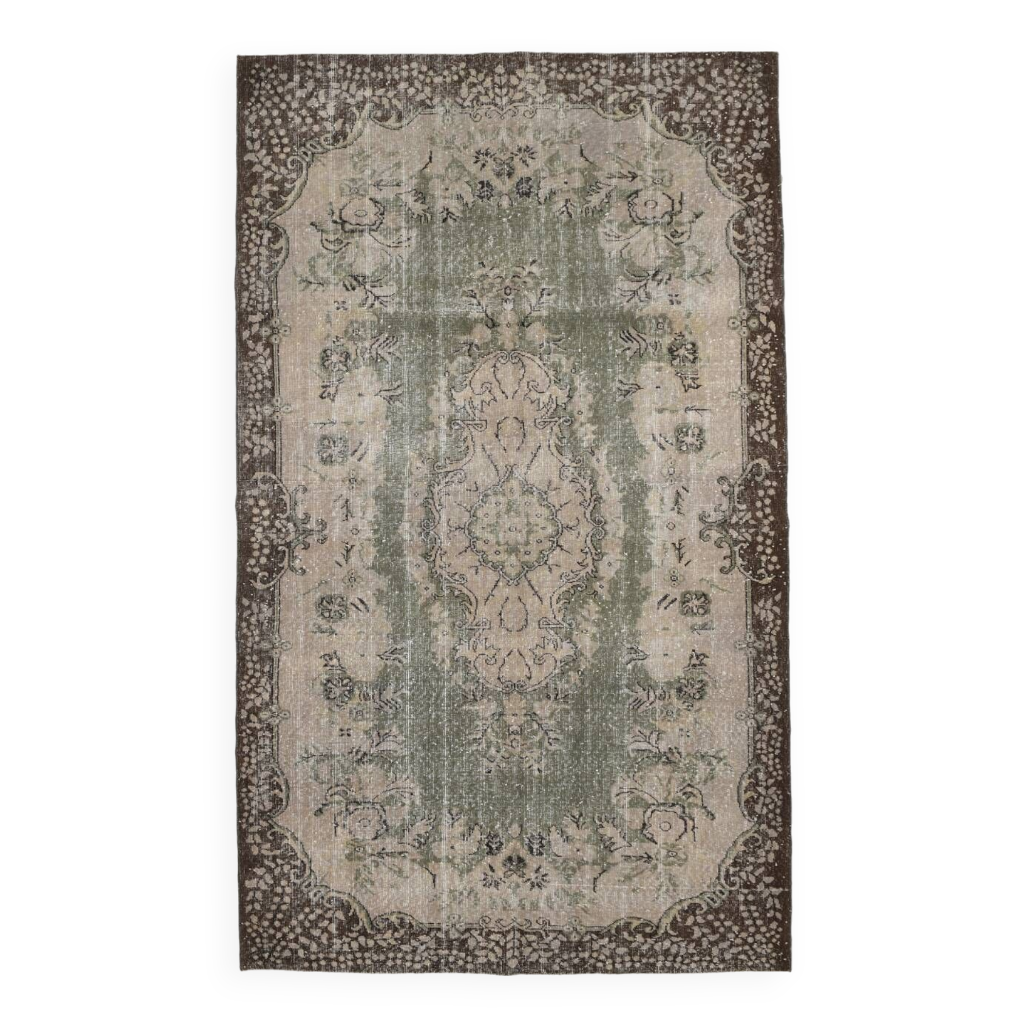 6x10 Rug For Bedroom Brown Beige Oriental Vintage Area Rug, 180x297Cm SK 1708
