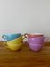 Set of 6 vintage coloured cups Digoin Sarreguemines