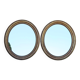 Pair of oval mirrors from the Louis Philippe period in gilded wood.