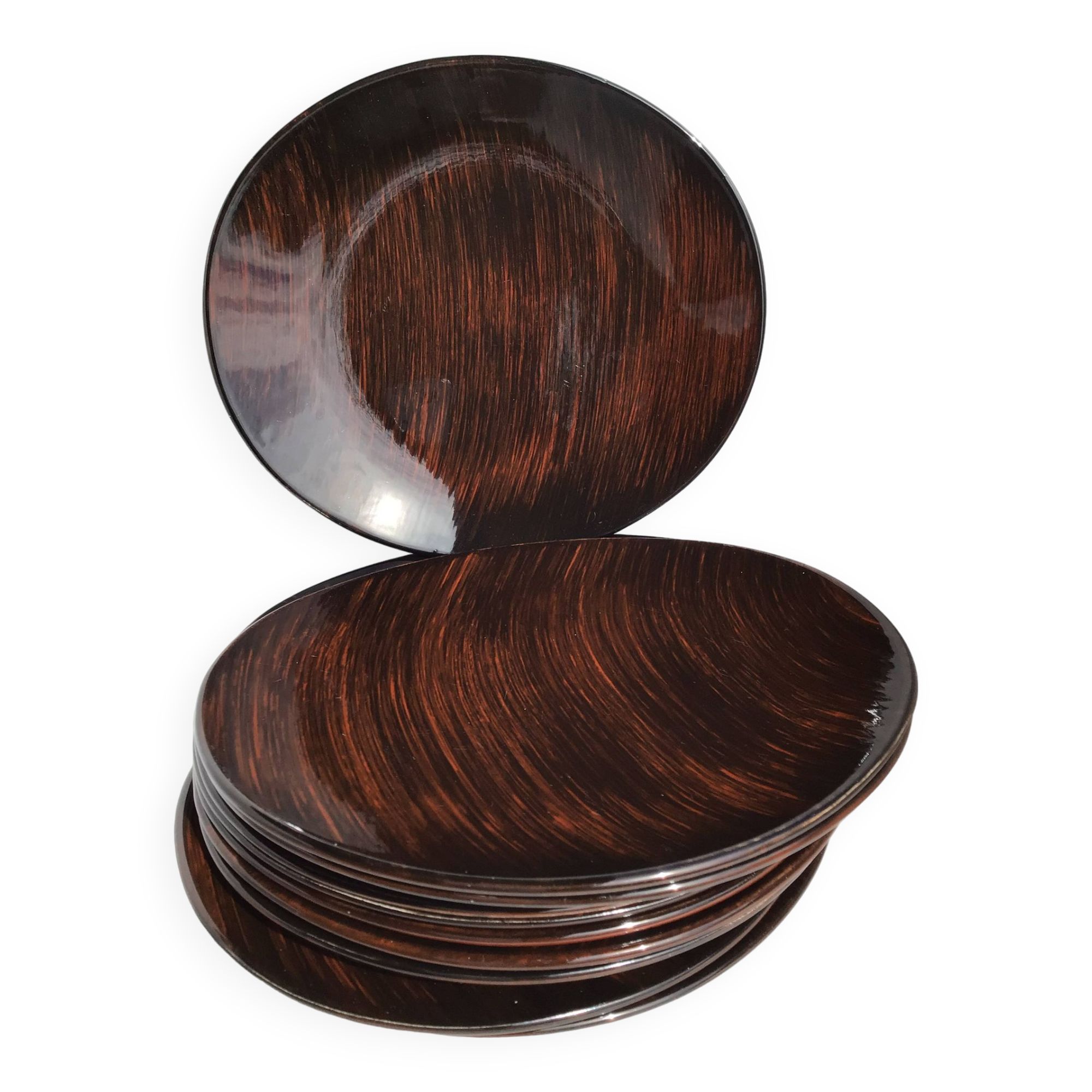 11 Salins Panama brushed oval dessert plates