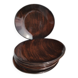 11 Salins Panama brushed oval dessert plates