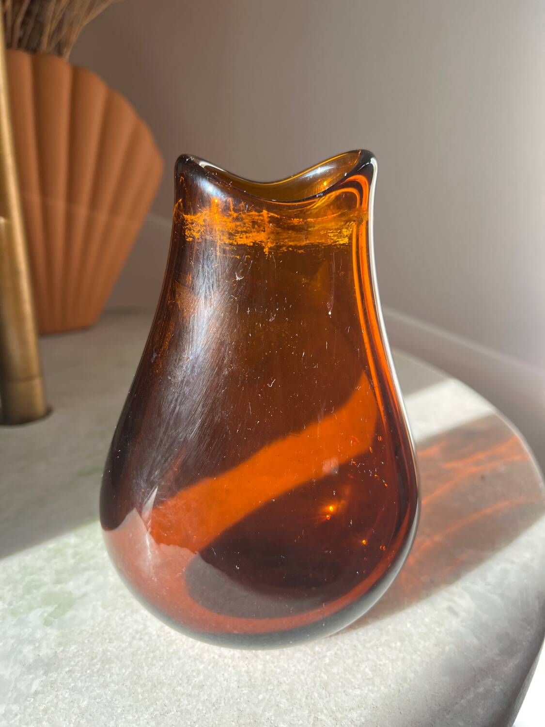 C. Morin, Dieulefit. Signed glass vase