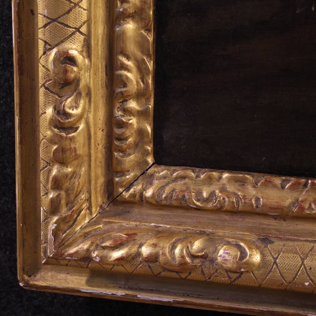 Peinture italienne antique d'une scène de chasse au cerf du XVIIIe siècle