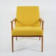 Vintage armchair "snieżnik", fully restored, yellow, 1960s