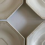 Set of 4 octagonal pearl plates Creil & Montereau 19th