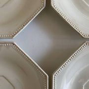 Set de 4 assiettes octogonales perles Creil & Montereau 19e