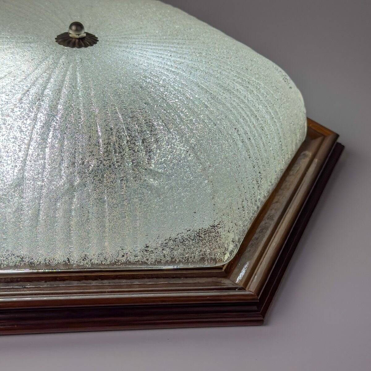 Plafonnier en verre Murano glace vintage, Italie, années 1980