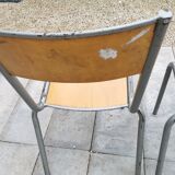 Set of three vintage school chairs