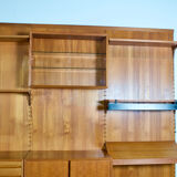 Modular wall system with panels Cado Poul Cadovius teak years 1959