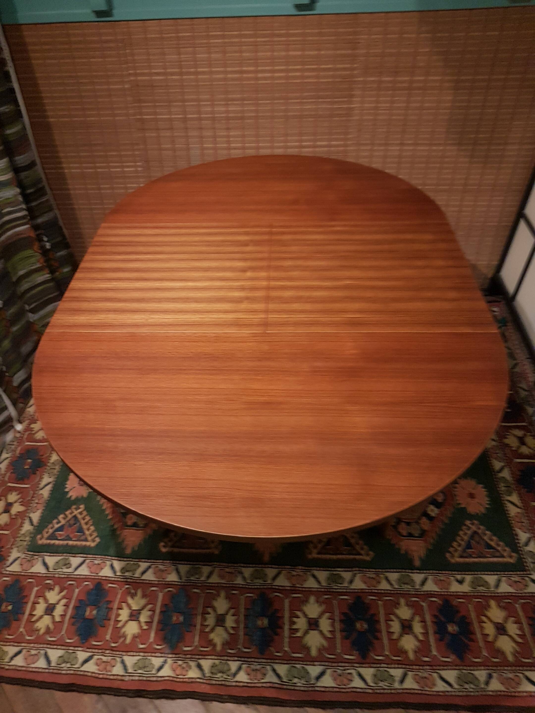 Scandinavian round extending table.