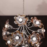 Lustre Murano multicolore Spoutnik Flowers par Mazzega, années 1970