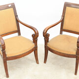 Pair of Empire style armchairs