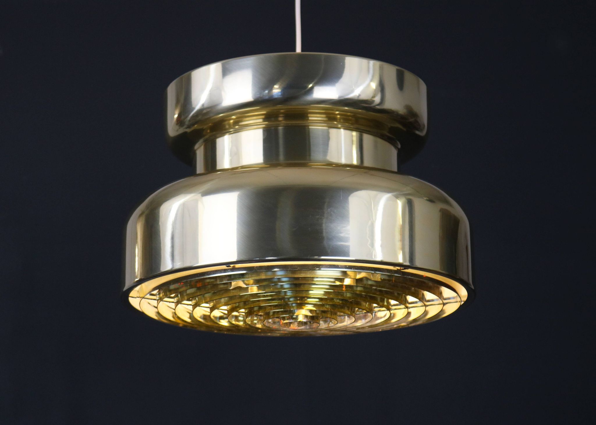Golden Swedish design hanging lamp - XL - Carl Thore  ***  Sweden 1970 - Stylish lighting