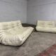 100% authentic Ligne Roset Togo 2-seater + 3-seater, original beige leather.