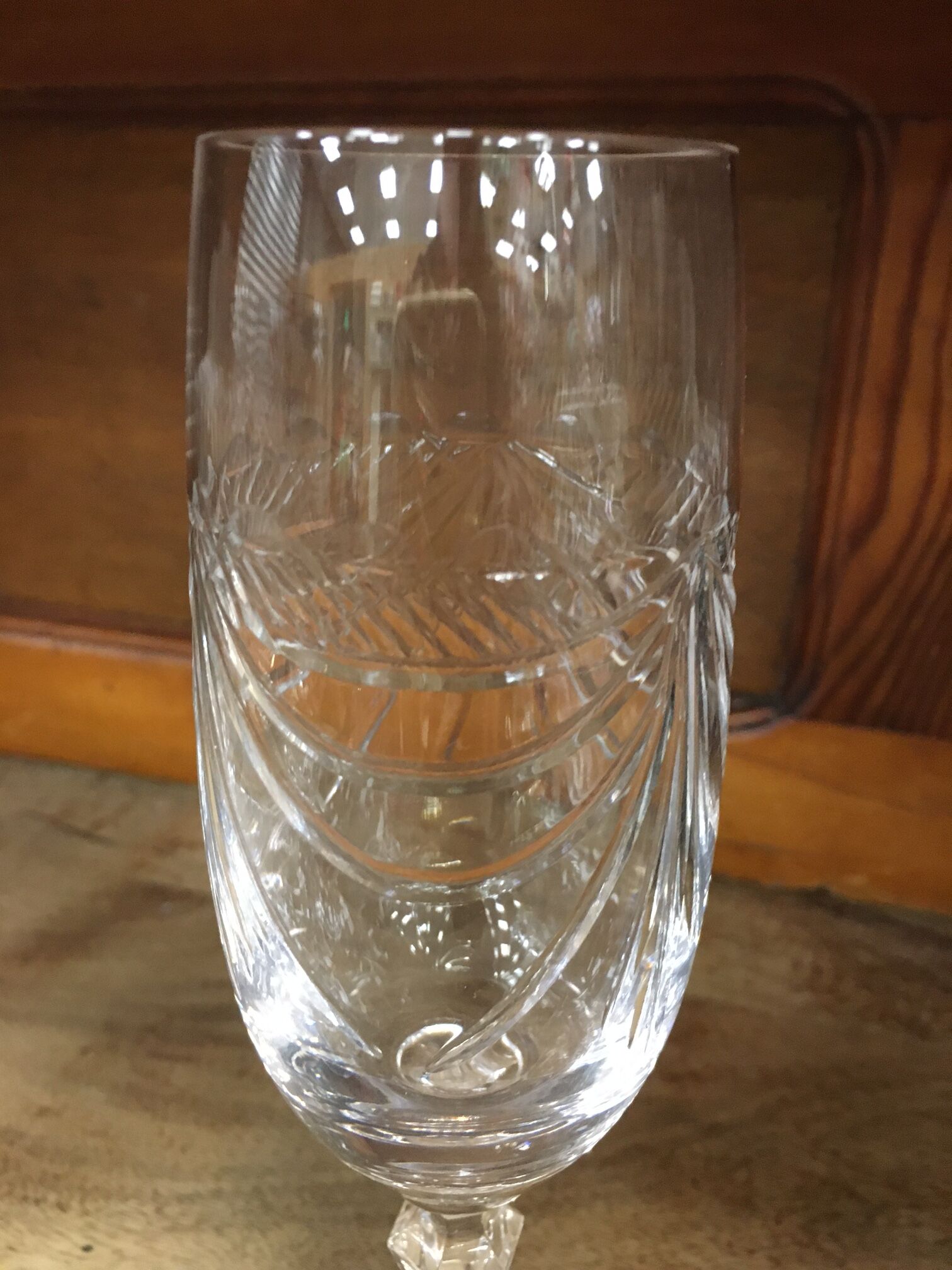 6 crystal champagne glasses Artisanat de Lorraine