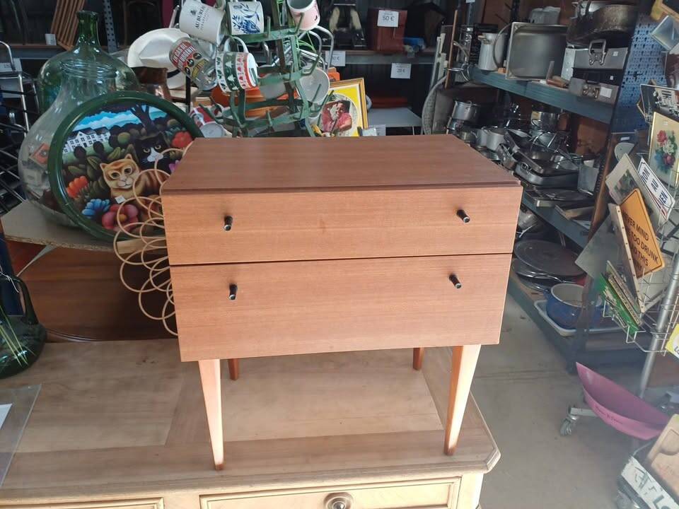 Scandinavian and vintage bedside table