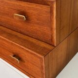 pair of teak wall-mounted bedside tables - Denmark 1960s