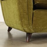 Vintage 3-seater velvet sofa, 1950s design, needs restoration, original