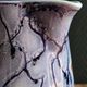 Vintage porcelain pitcher Lusseray France, decorated with grape clusters.