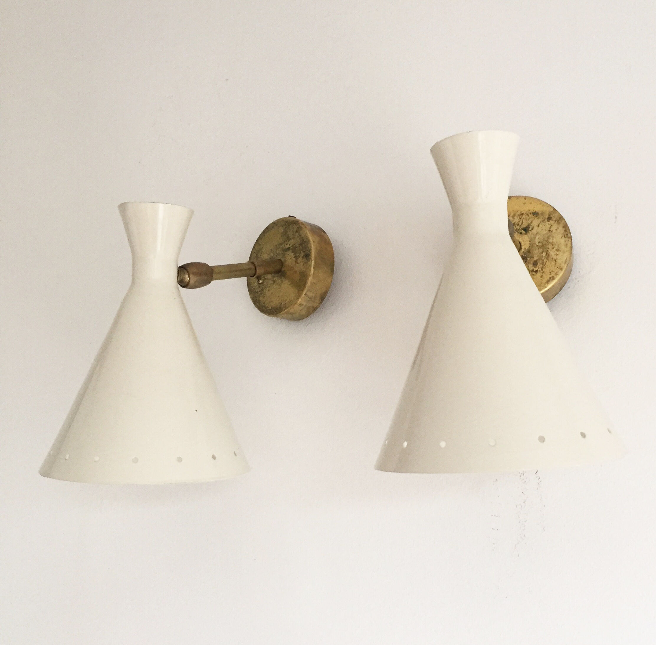 Pair of Italian design wall lamps 1950