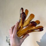 Chalice vase in amber glass