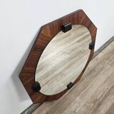 Octagonal teak mirror 70s