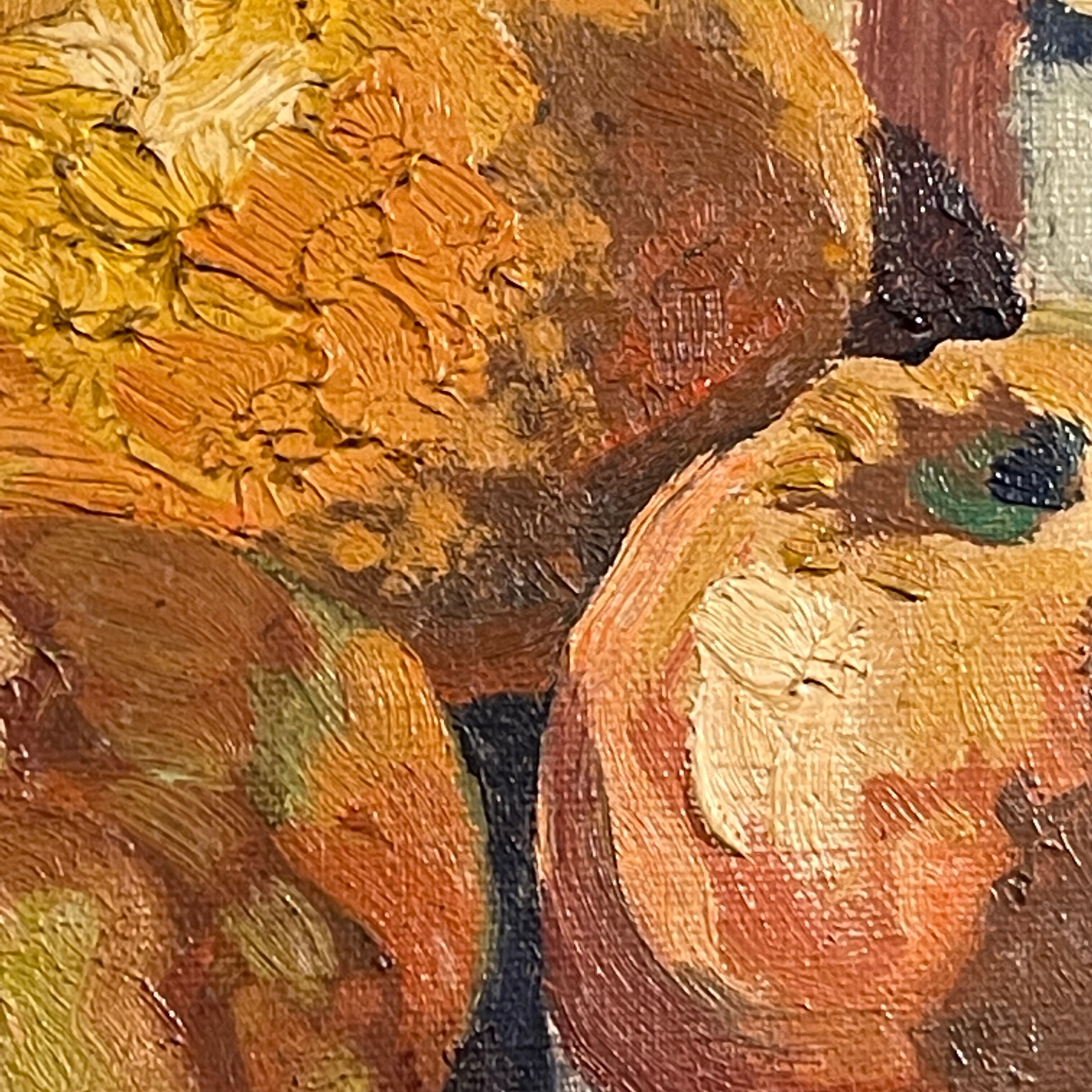 Tableau "Nature morte aux fruits" par Prosper Chalon, Huile sur Toile de 1952