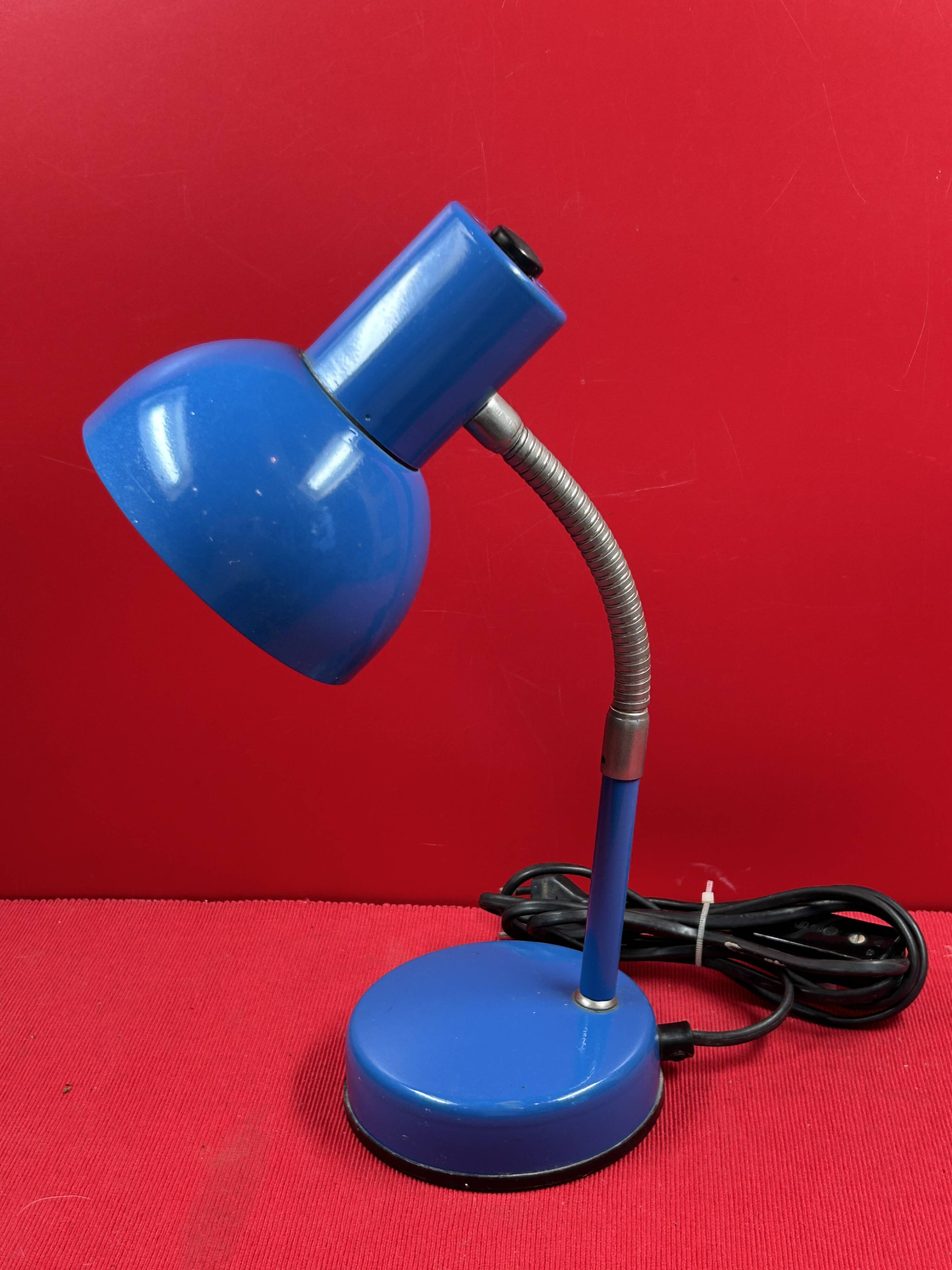 Vintage Klein Blue Desk Lamp by Veb Narva, 1950s/1960s