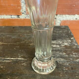 Pair of antique luminarc vases in moulded glass made in france vintage #d